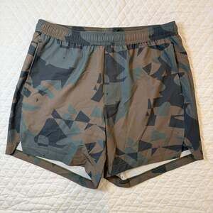 MaaMgic Men's 2-in-1 Workout Running Shorts with Compression Liner - Green Camo